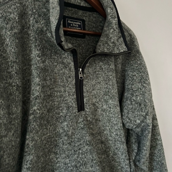 Abercrombie Women’s Oversized Cozy Fleece Half-Zip, EUC, Heather Gray, XL - Picture 4 of 5